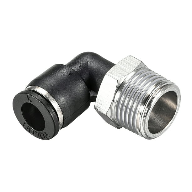 6mm Tube OD x 1/8 NPT Male Male Elbow Polybutylene Plastic USA Sealing Push to Connect Tube Fitting 